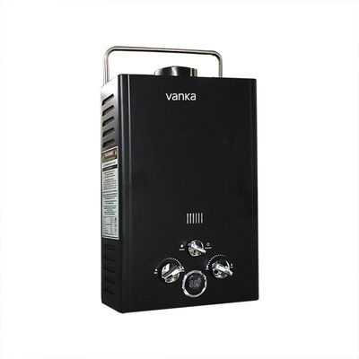 آبگرمکن گازی قابل حمل 12 لیتری مشکی بدون مخزن - آب گرم فوری با خروجی دود